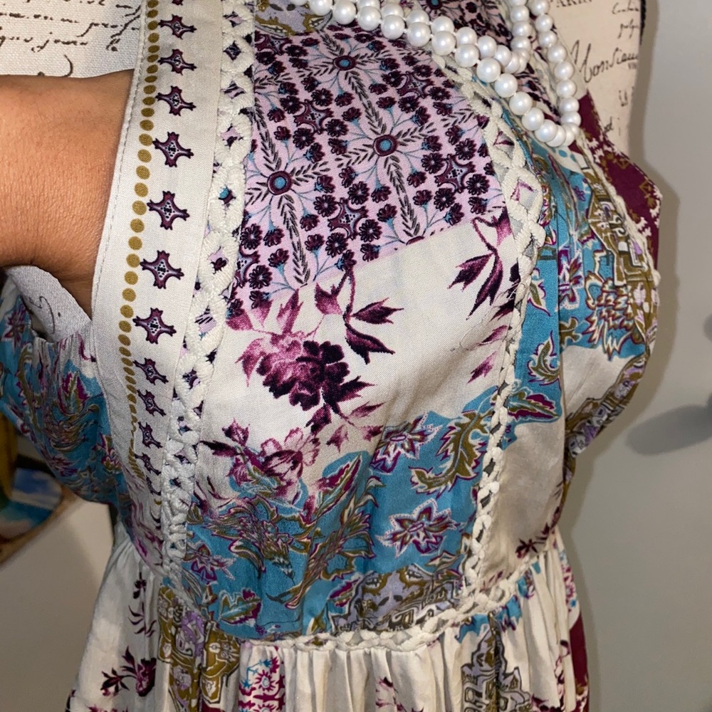 Anthropologie Multicolor Patchwork Mini Dress - image 7